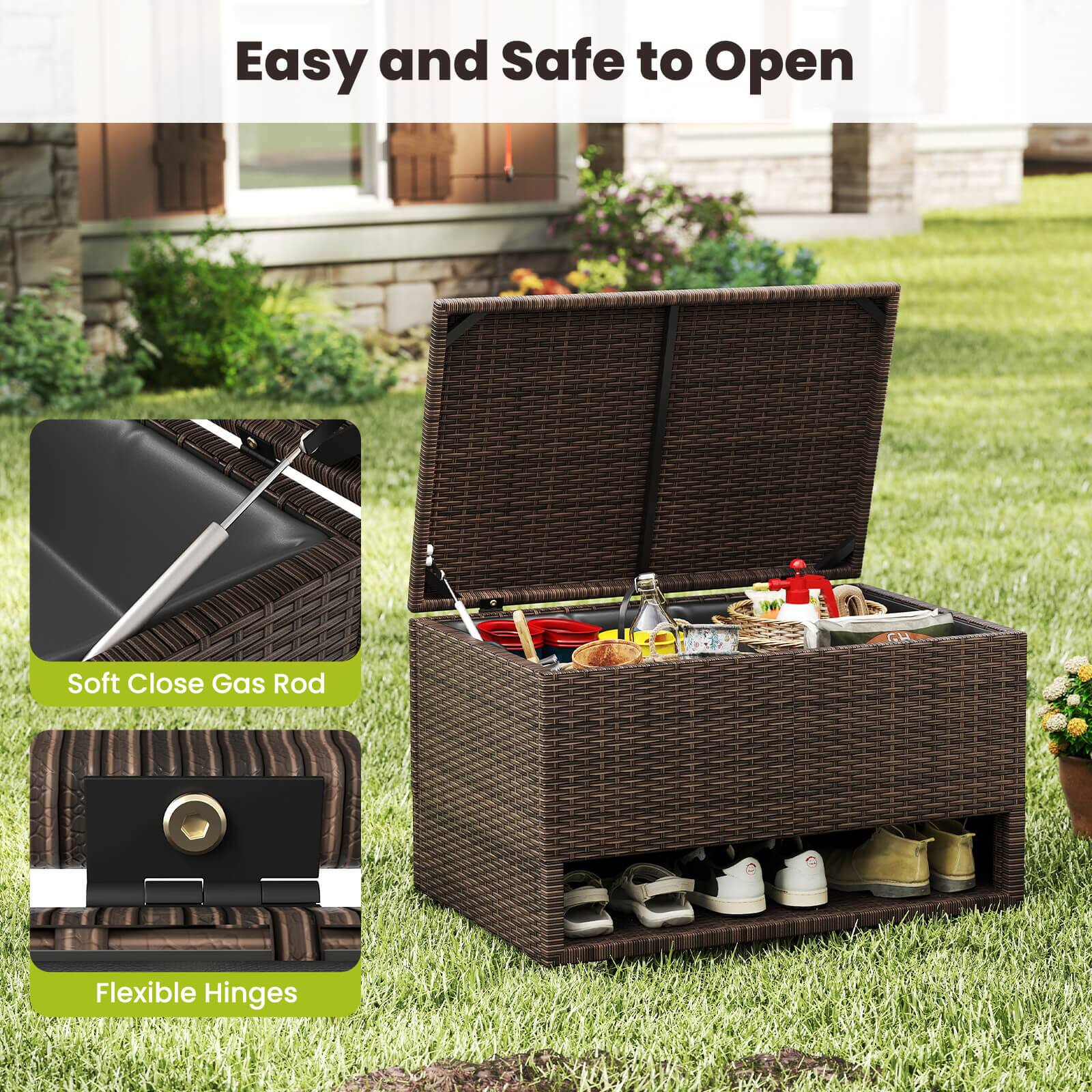 Easy and Safe to Open

Soft Close Gas Rod

Flexible Hinges