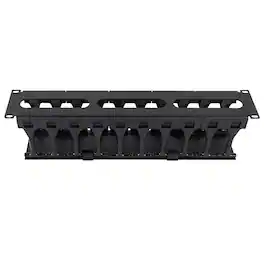RackSolutions - 2U Horizontal High Density Cable Duct with Cover - Black