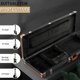 Winado - KST Electric Guitar Hard Case, Rectangle Wooden Standard 39-Inch Electric Guitars Hard-Shell Protective Case