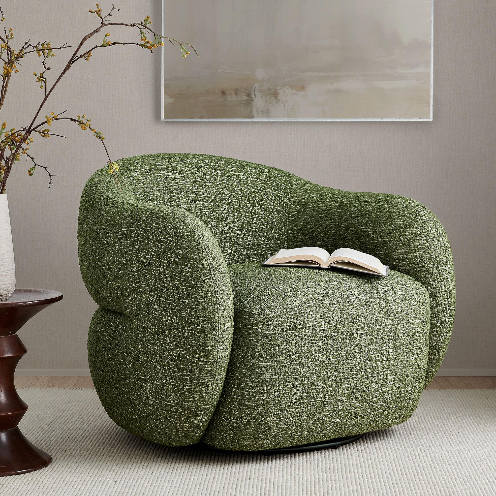 Selby Textured Woven Fabric Swivel Accent Chair by Modway - Olive price history on PriceWatchPro