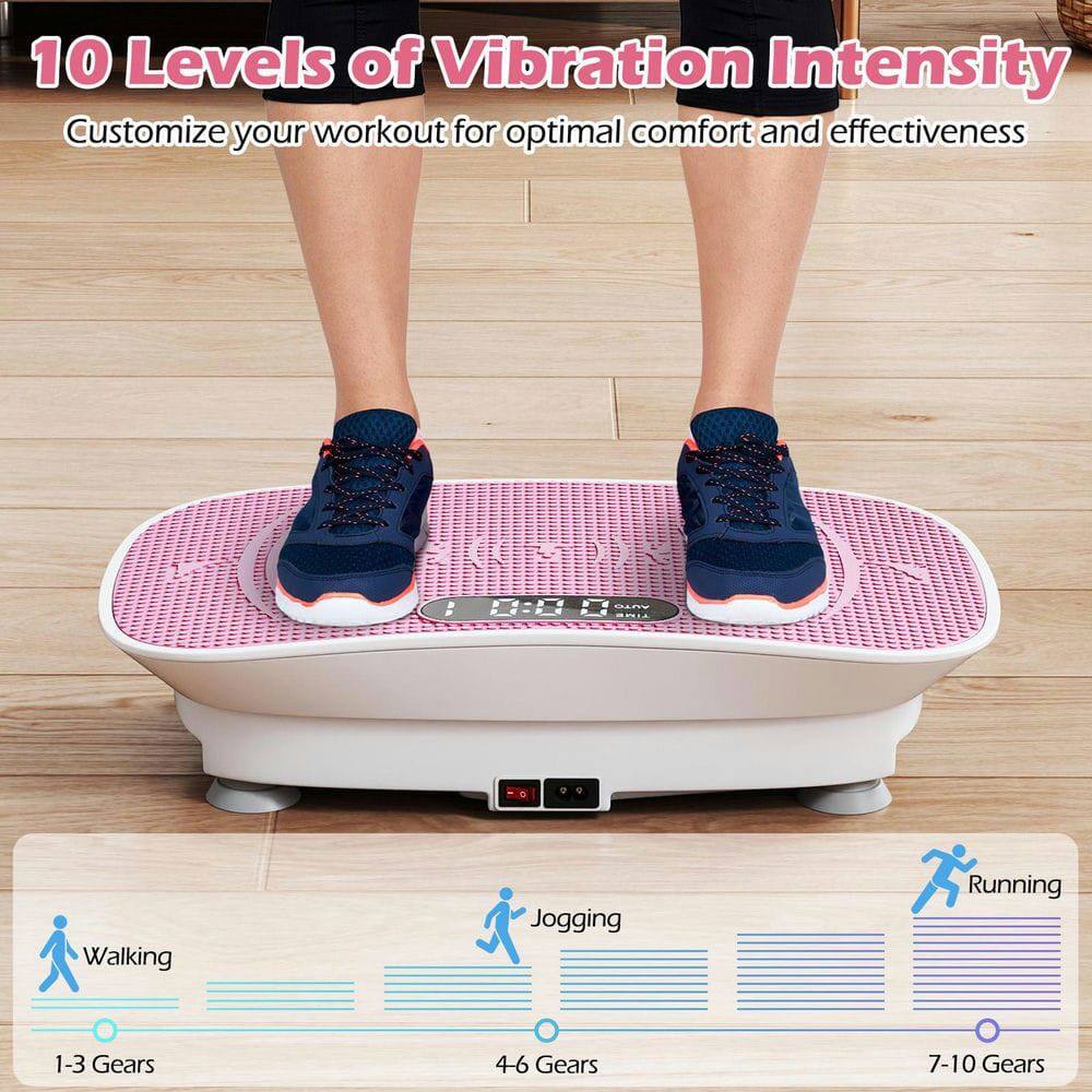 10 Levels of Vibration Intensity  
Customize your workout for optimal comfort and effectiveness  

Walking: 1-3 Gears  
Jogging: 4-6 Gears  
Running: 7-10 Gears