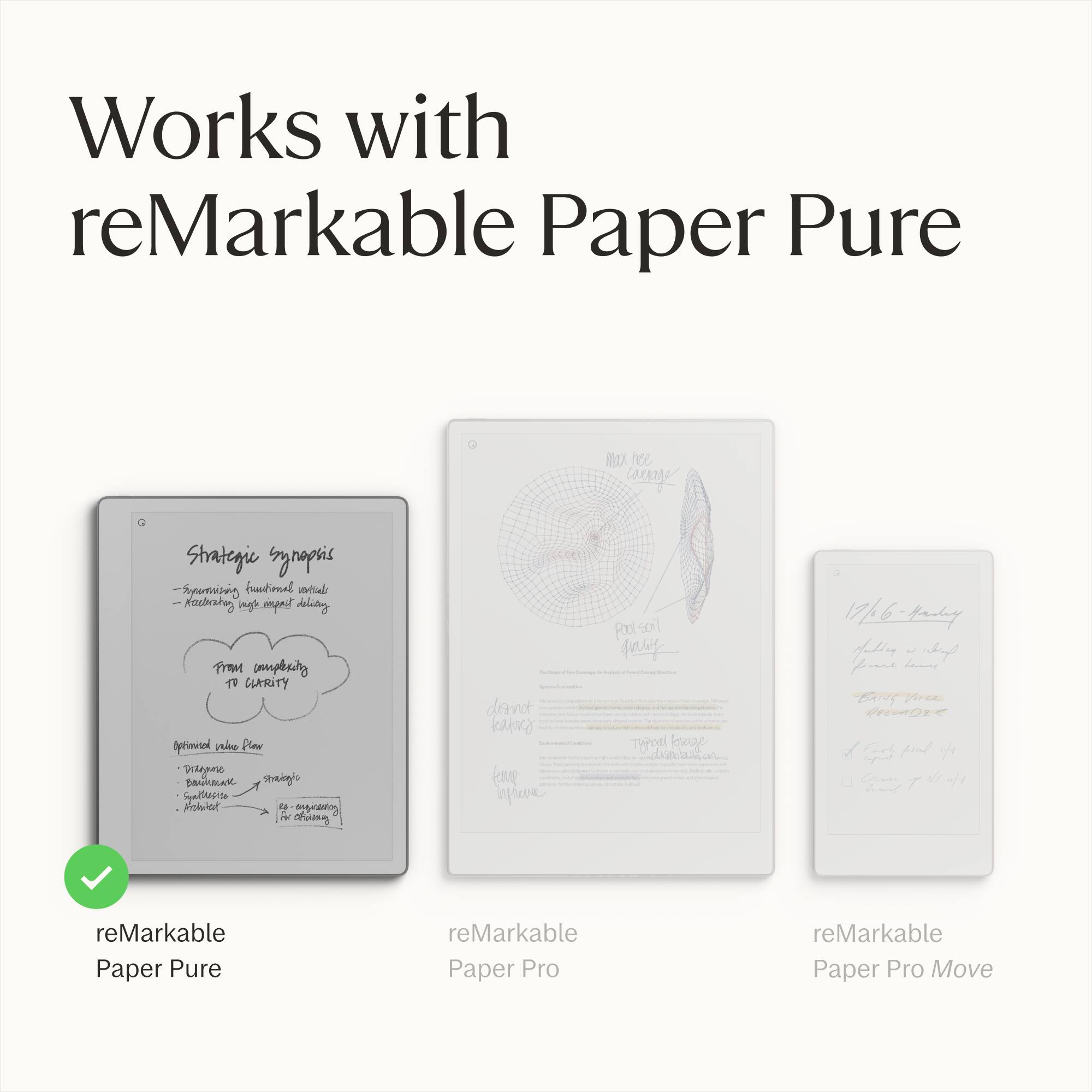 Works with reMarkable Paper Pure

- reMarkable Paper Pure
- reMarkable Paper Pro
- reMarkable Paper Pro Move