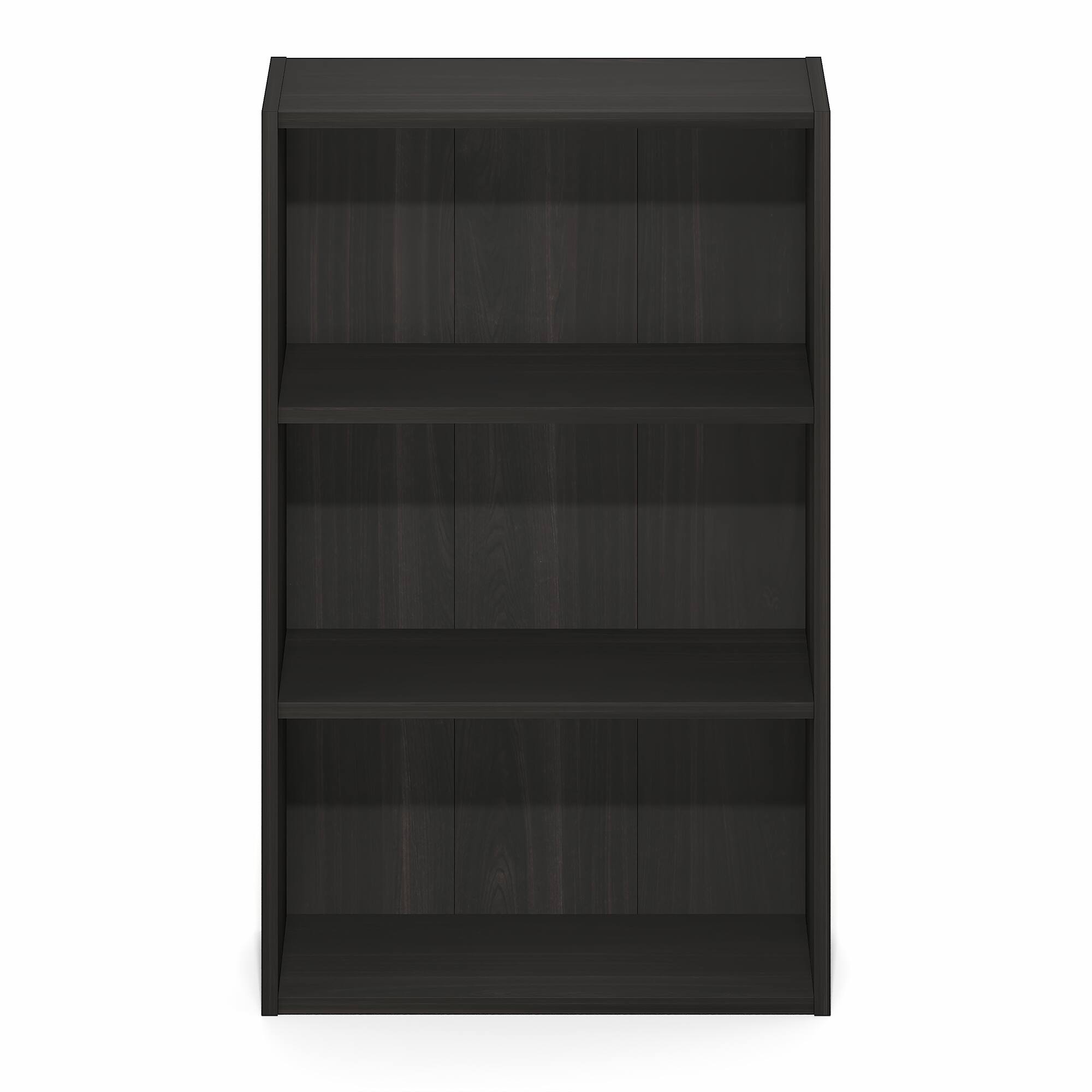 Alt View 5. Furinno - Basic 3-Tier Open Shelf Bookcase, Bookshelf, Storage Organizer, 7 x 17 x 26 - Espresso.