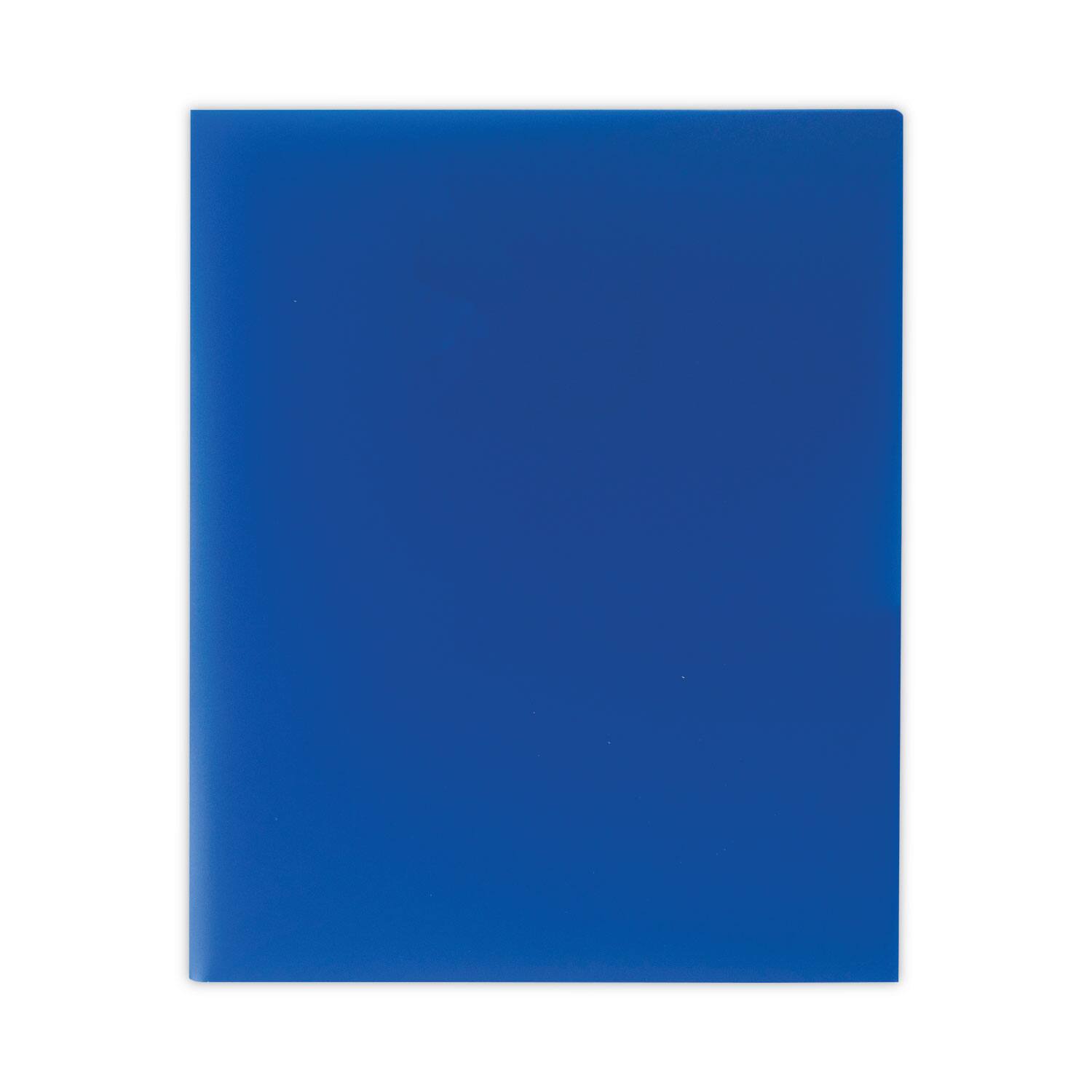 Left. C-Line Products - Two-Pocket Heavyweight Poly Portfolio Folder, 11 x 8.5, Blue, 25/Box.