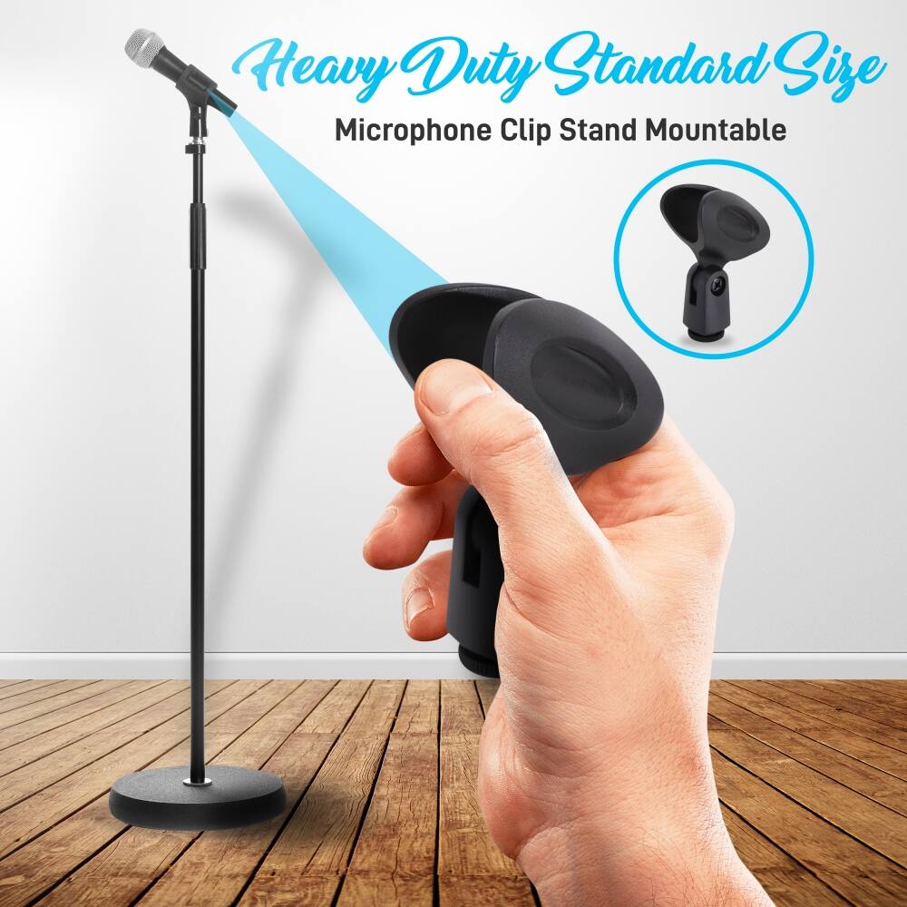Heavy Duty Standard Size Microphone Clip Stand Mountable