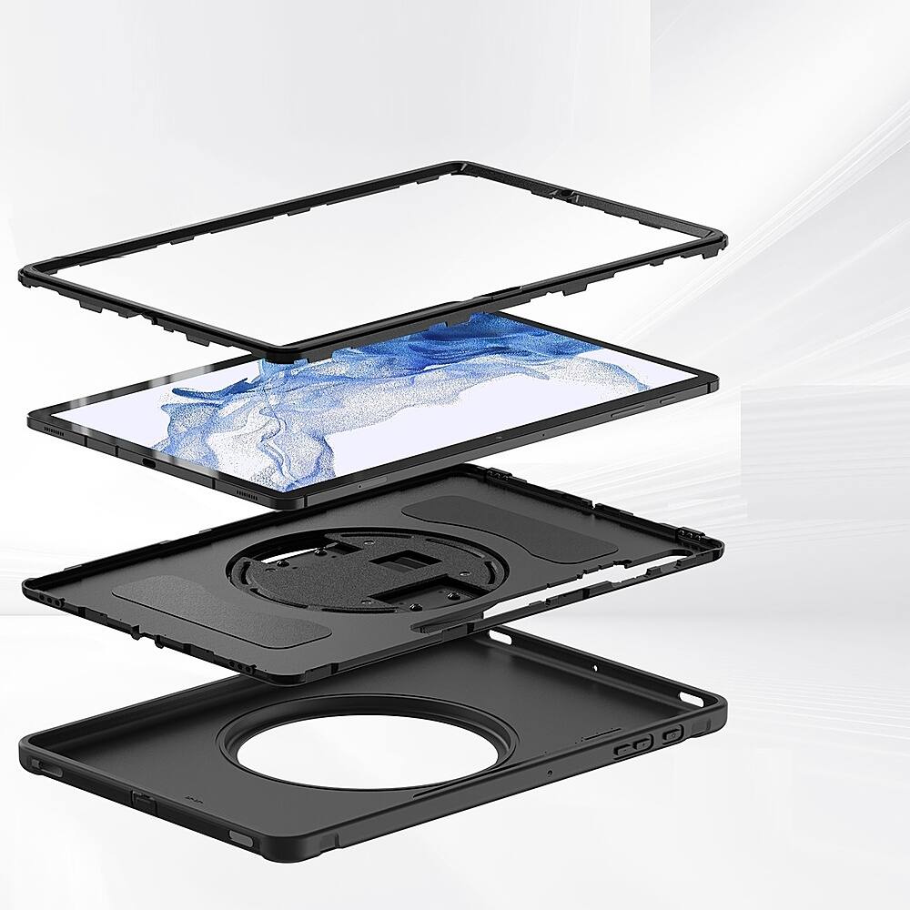 Alt View 39. SaharaCase - PROTECTION Hand Strap Series Case for Samsung Galaxy Tab S8+ - Black.