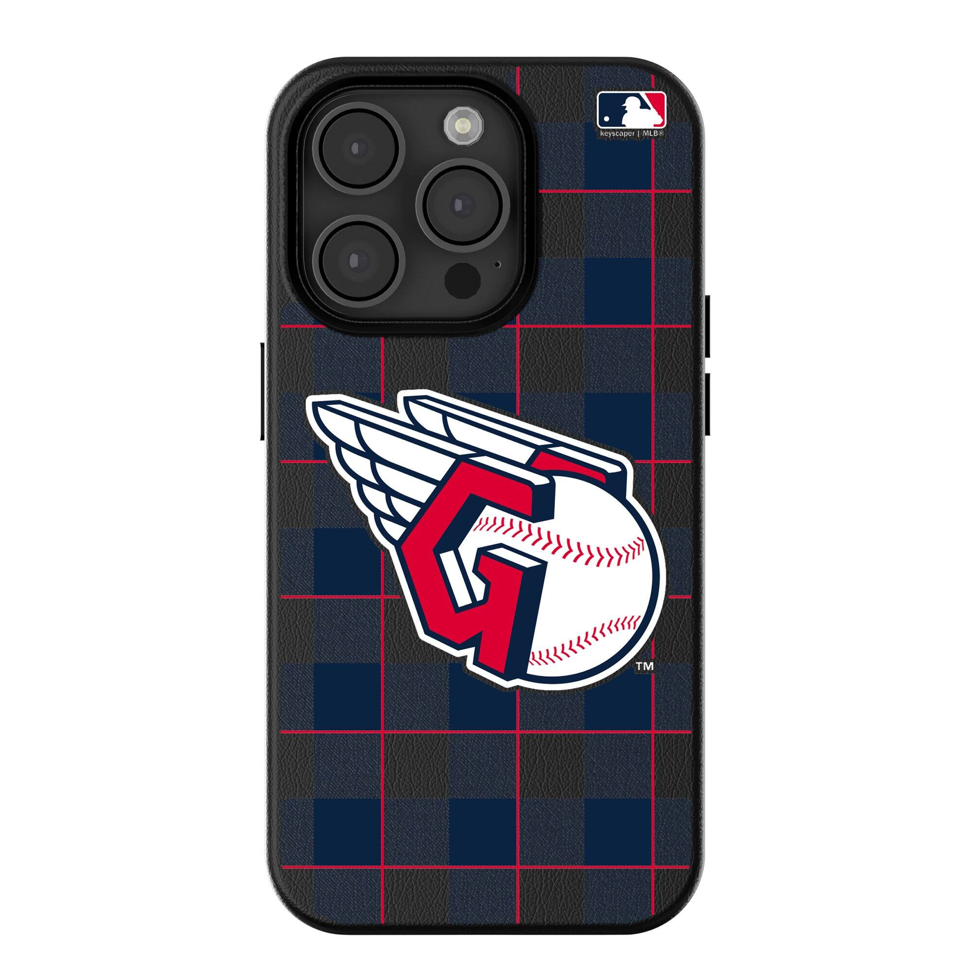 Keyscaper - MLB - Cleveland Guardians Plaid Magnetic Bump iPhone Case - 16 Pro Max - Black price history on PriceWatchPro
