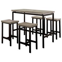 Manhattan Lane - 5 Piece Wooden Counter Height Table Set In Natural - Brown and Black
