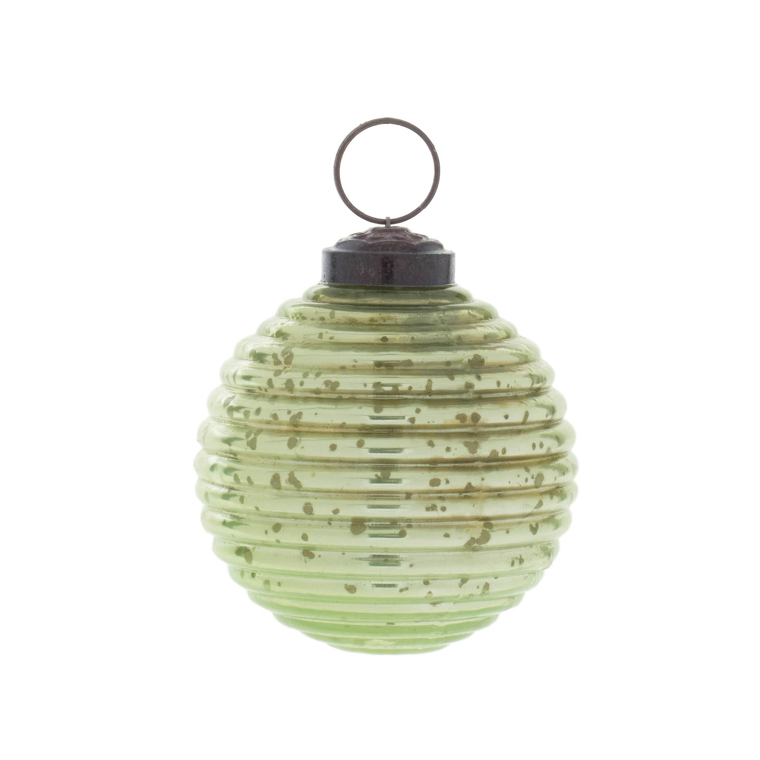 Left. BreeBe - Ribbed Mercury Glass Ball Ornament (Set of 6) - Brown.