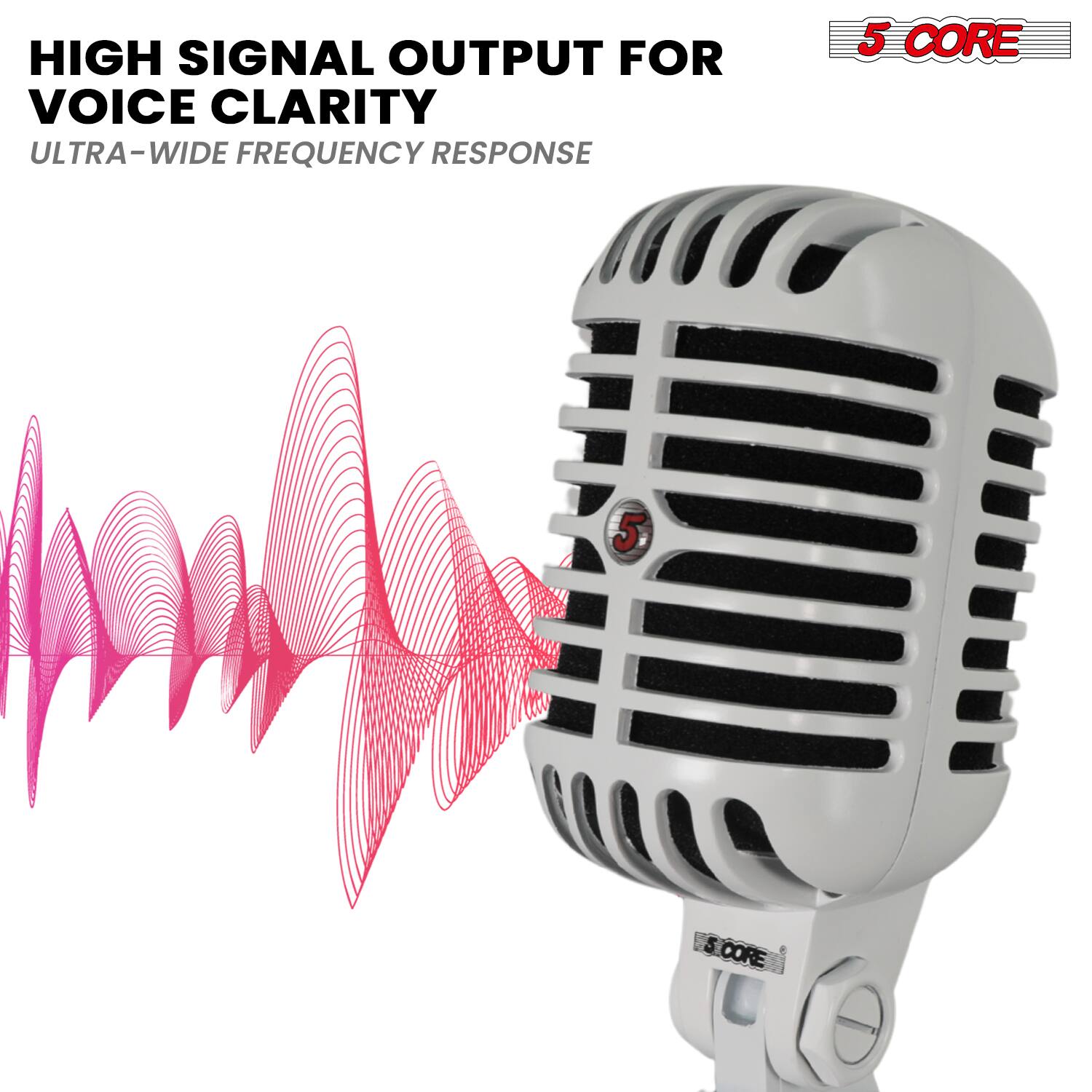 HIGH SIGNAL OUTPUT FOR  
VOICE CLARITY  
ULTRA-WIDE FREQUENCY RESPONSE  

5 CORE