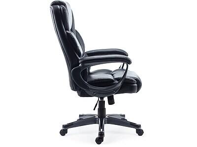 Alt View 3. Staples - Staples Mcallum Ergonomic Bonded Leather Swivel Manager Chair, Black (51473) - Black.