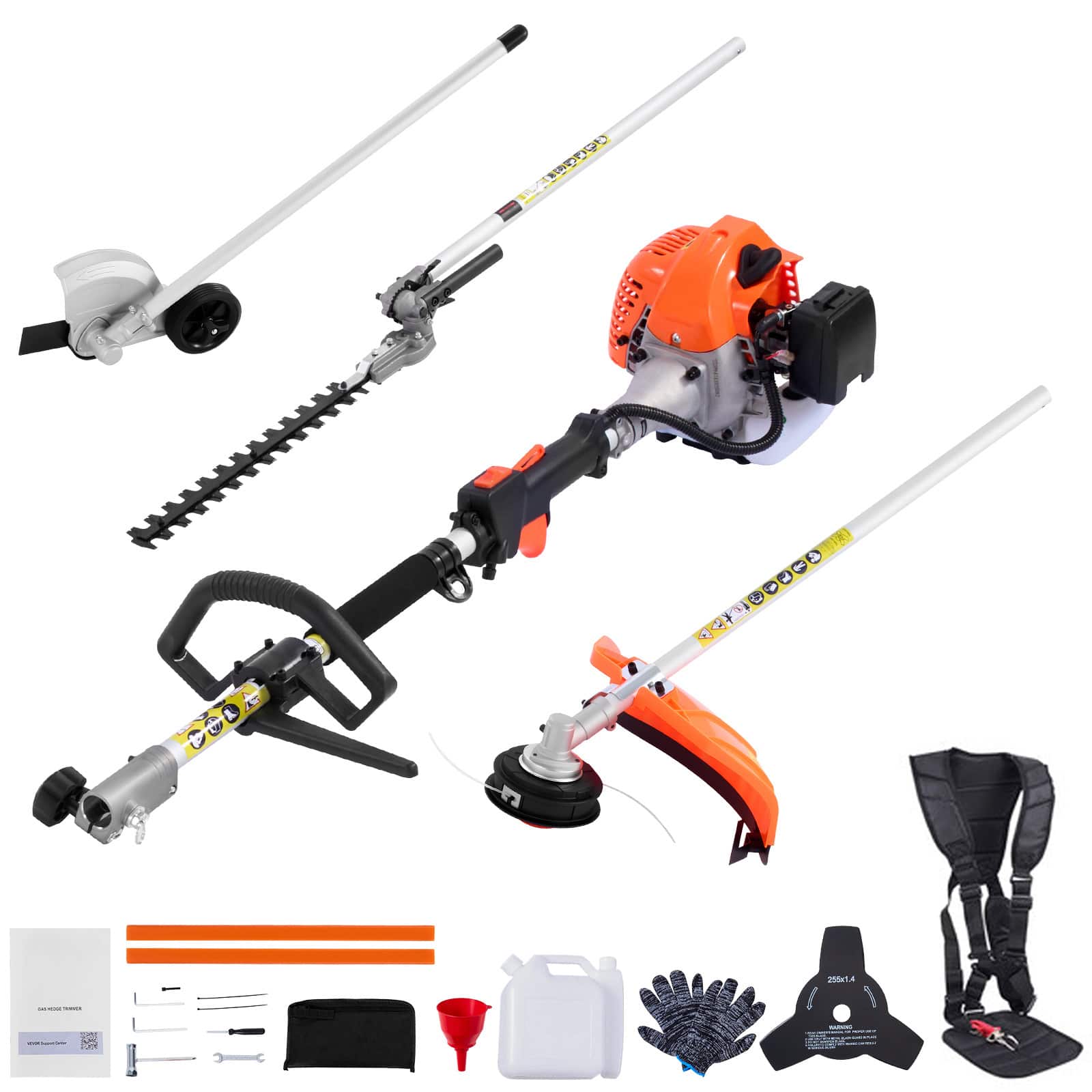 LOVMOR - 26CC 2 Cycle 4 In 1 Gas Hedge Trimmer Weed Eater Kit with Protective Gear