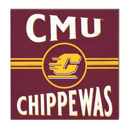 Jardine - Cent. Michigan Chippewas 10'' x 10'' Retro Team Sign - Maroon