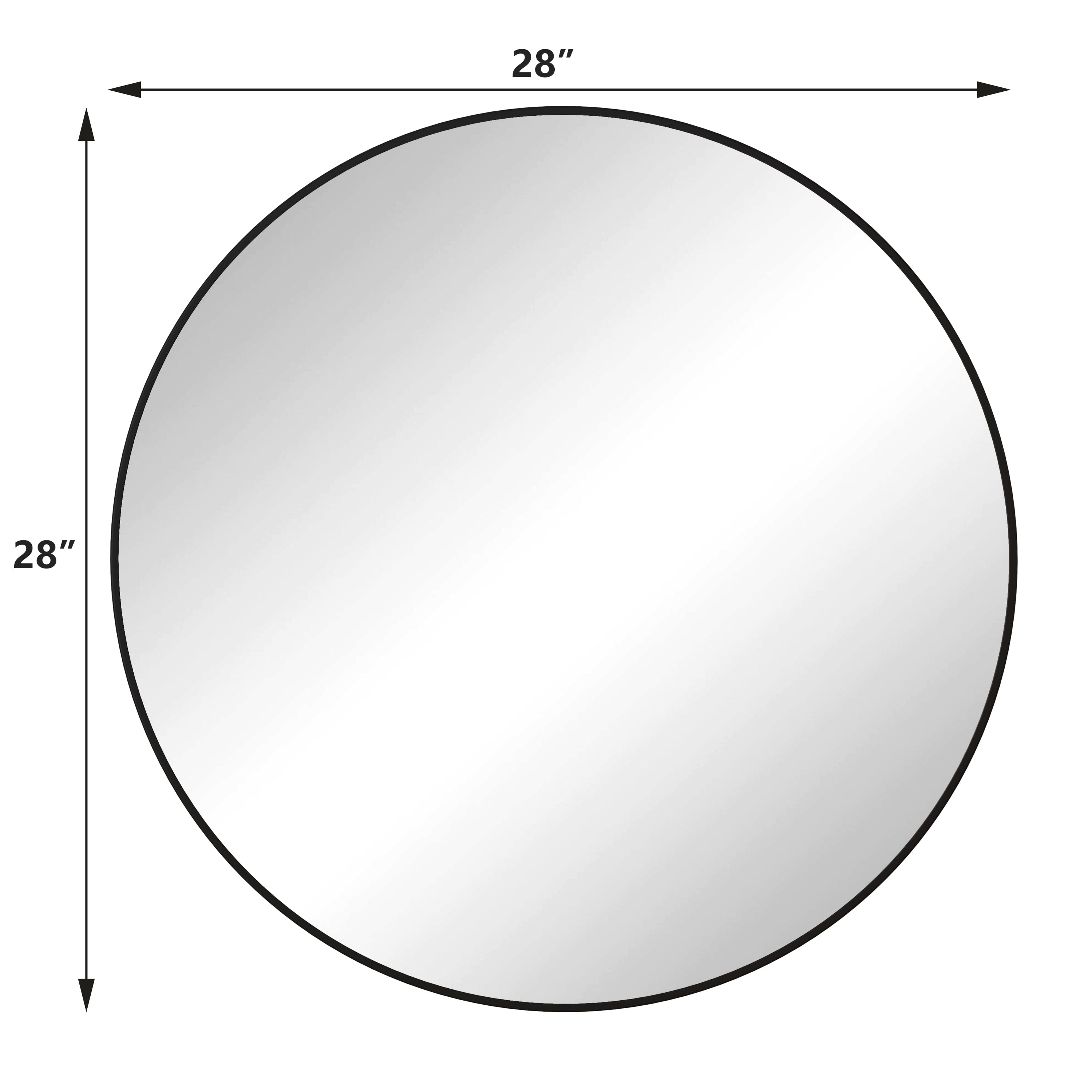 The text on the image indicates the dimensions of a circle:

- Diameter: 28 inches
- Radius: 28 inches

So, the corrected text is:

- Diameter: 28"
- Radius: 28"