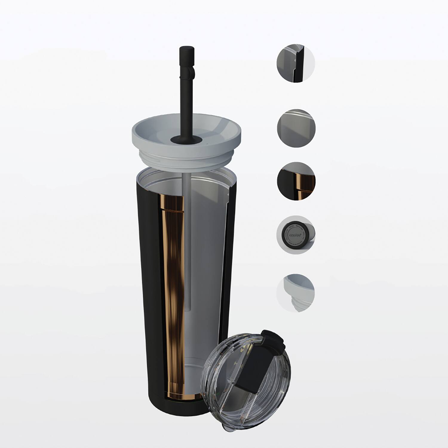 Left. Asobu - Asobu Ocean Double-walled Vacuum-insulated 27-oz. Stainless Steel Travel Tumbler With Flexible Straw And Dual Lids - red.