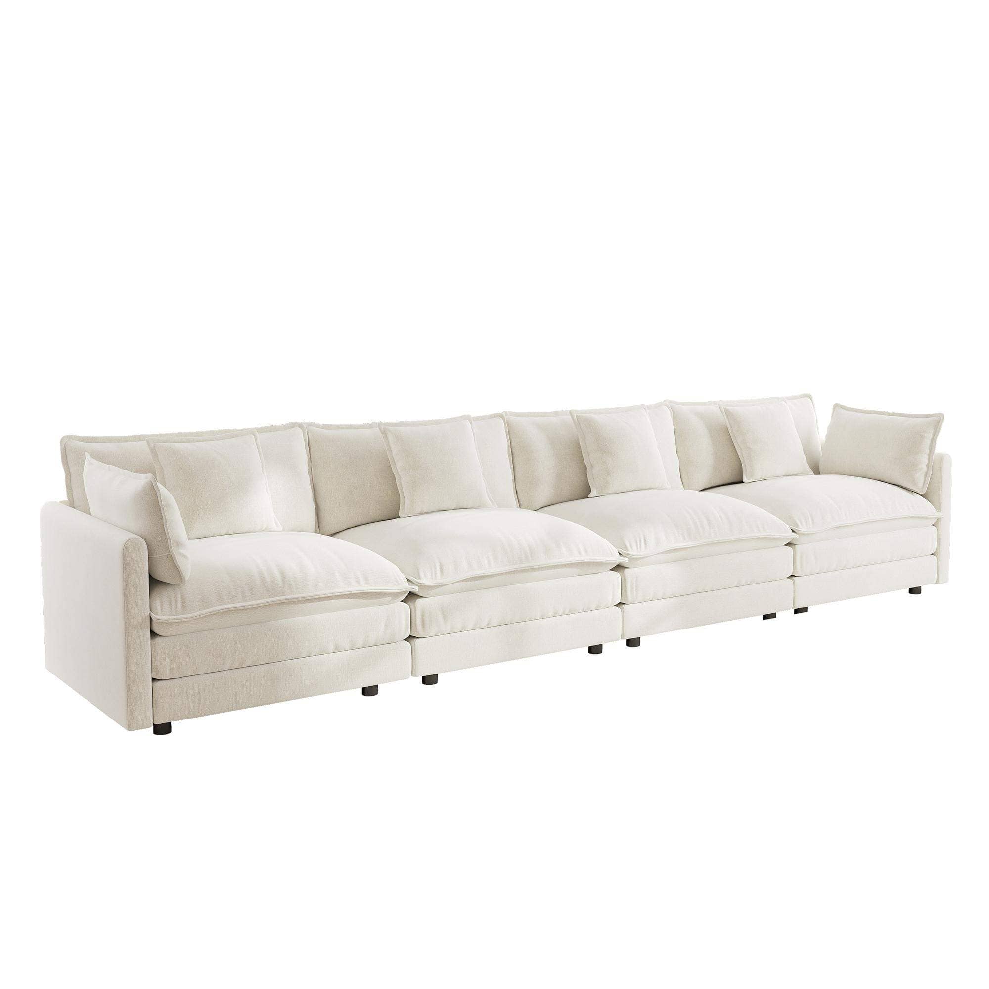 LOVMOR - Free Combination Modular Sofa Free4 Seater Sofa Comfy Chenille FabricSectional Sofa CouchWhite - White