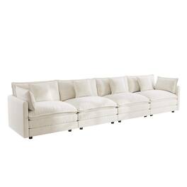 LOVMOR - Free Combination Modular Sofa Free4 Seater Sofa Comfy Chenille FabricSectional Sofa CouchWhite - White
