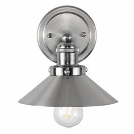 Jonathan Y - July 7.88" 1-Light Industrial Farmhouse Metal Vanity Light - Nickel