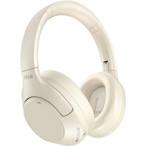 Front. FIFINE - FIFINE X3 White Bluetooth Wireless Headphones – Over-Ear, 65H Battery, Touch Controls, Noise-Canceling, Soft Earpads.