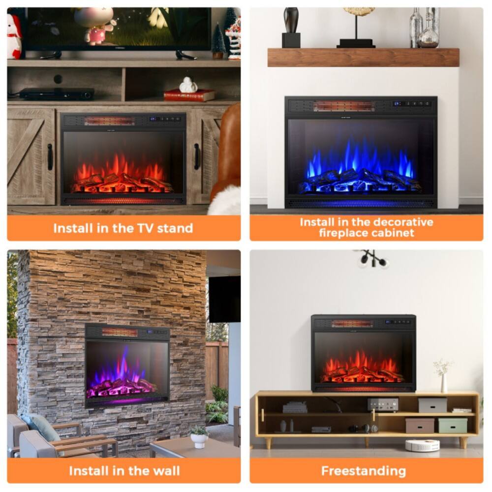 - Install in the TV stand
- Install in the decorative fireplace cabinet
- Install in the wall
- Freestanding