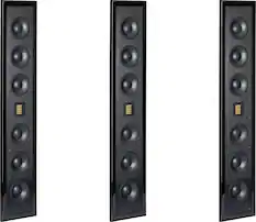 Front. MartinLogan - MartinLogan Motion SLM XL, Slim On-Wall Speaker, with six 4” drivers, and Folded Motion Tweeter, Three-Pack Bundle - Gloss Black.
