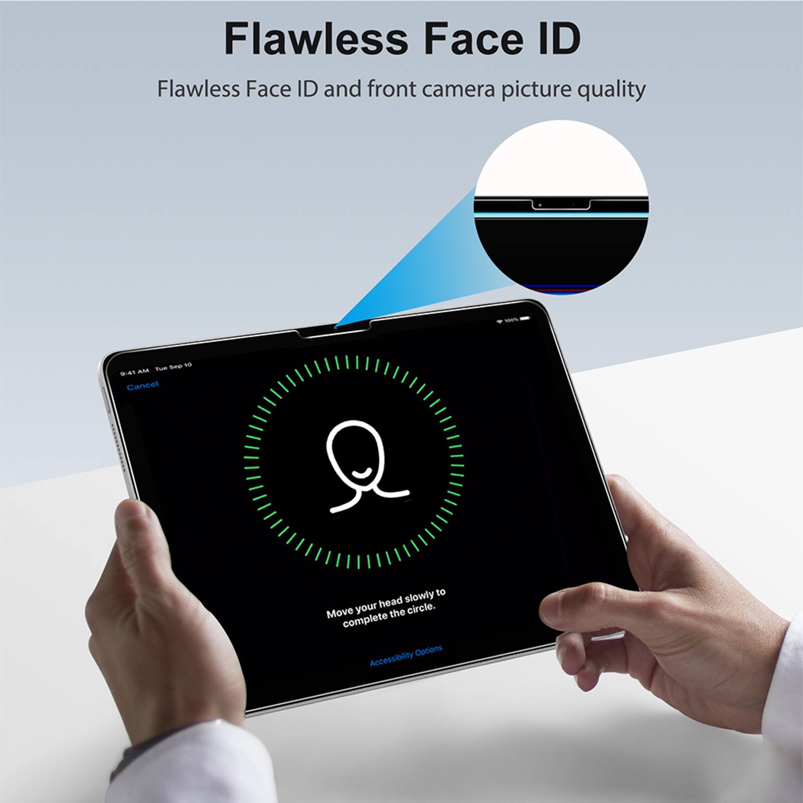 Flawless Face ID: Flawless Face ID and front camera picture quality. Sr - AMA T SA Cancel Q slowly to your head circle. Move the complete Options Accessibility.