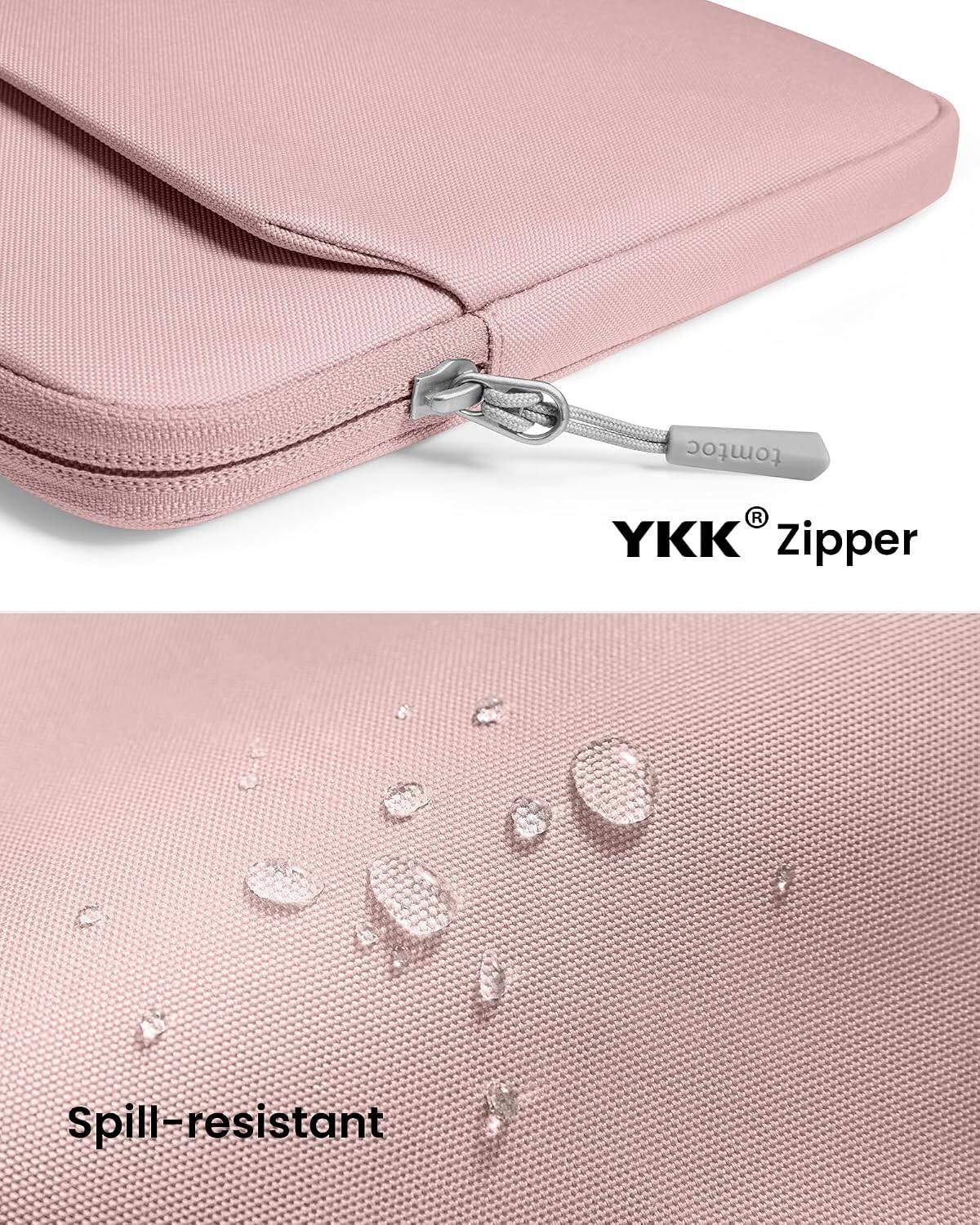 tomtoc  
YKK® Zipper  
Spill-resistant