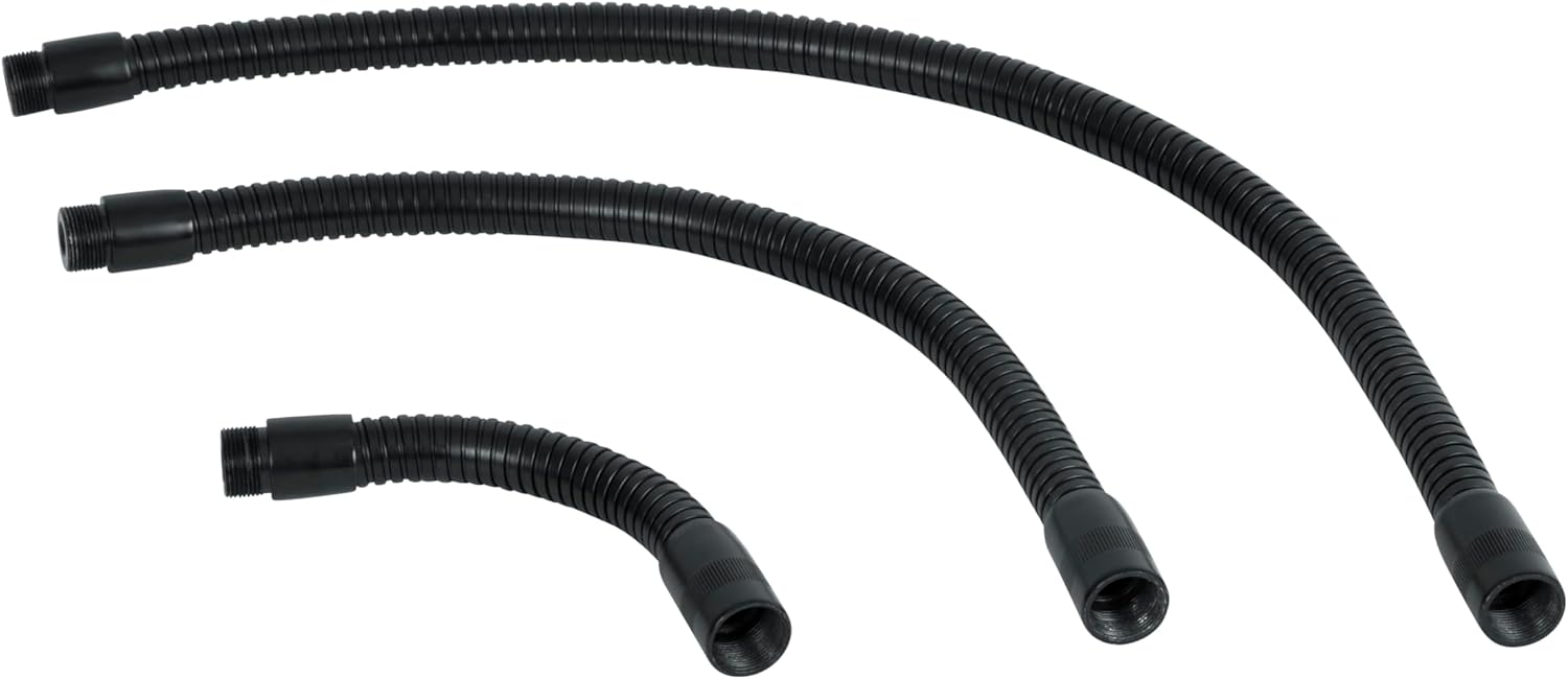 Alt View 1. Gator Frameworks - 19-Inch Flexible Solid Steel Microphone Gooseneck with Universal Threaded Ends and Black Finish.