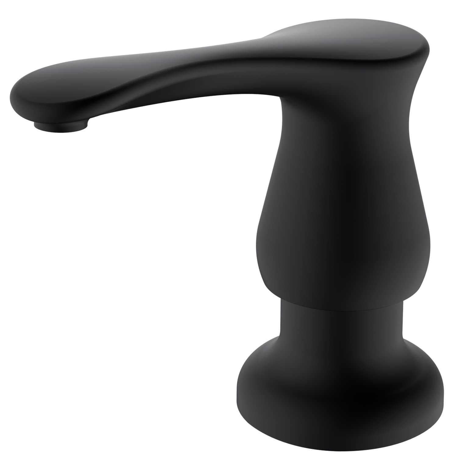 Front. Dapper Styles - Kitchen Sink Soap Dispenser Brushed Nickel Under With Silicone Extension Tube Kit Say Goodbye To Frequent R... - Matte Black-with Tube Kit.