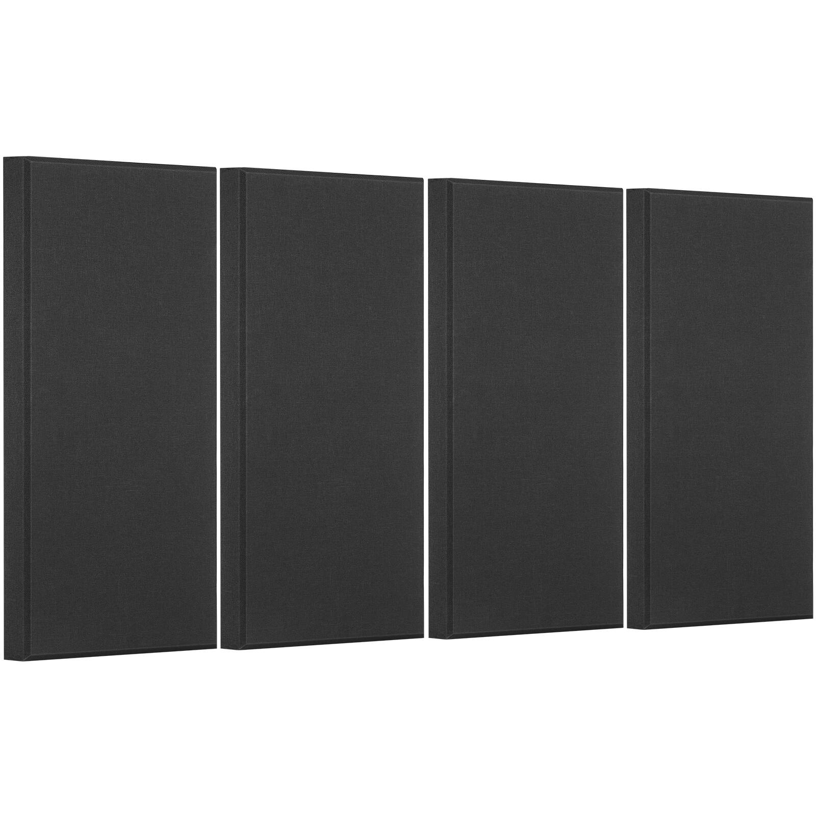 Alt View 5. VEVOR - 4 PCS Acoustic Panels, 2 inch Thick 23.6 x 11.8 inch Fiberglass Sound Absorbing Panels, Self-adhesive Soundproof Wall - Black.