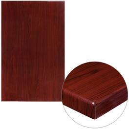 Emma + Oliver - 30"x48" High-Gloss Resin Table Top with 2" Thick Drop-Lip - Mahogany