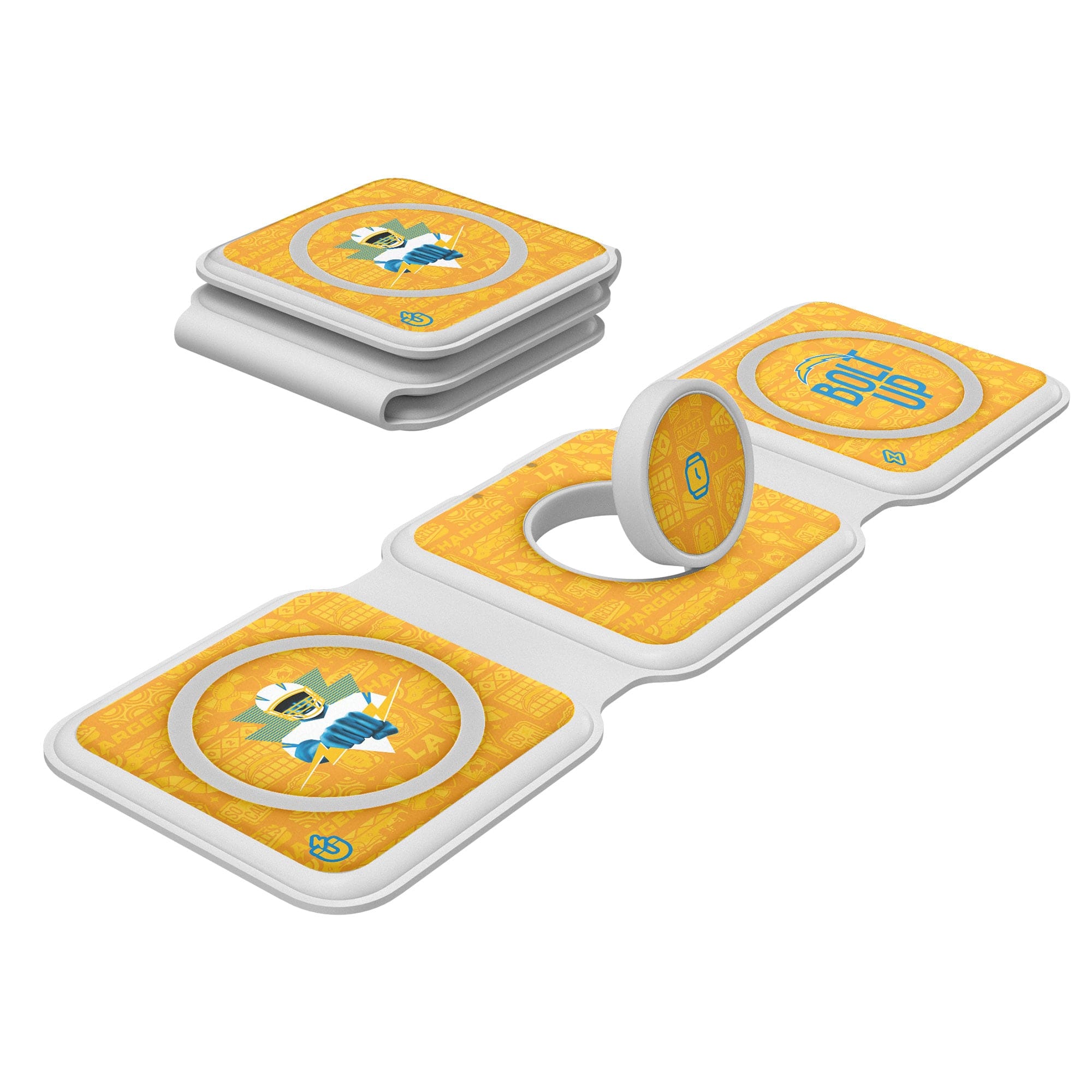 Keyscaper - White Los Angeles Chargers 3-in-1 Foldable Charger - White