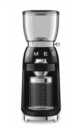 Front. SMEG - CGF11 Coffee Grinder - Black.
