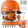 Fritaire - Non-Toxic Air Fryer - Glass Air Fryer, 5qt, Teflon-Free, PFOA- Free, w/ Accessories - Rotisserie and Tumbling Basket - Orange
