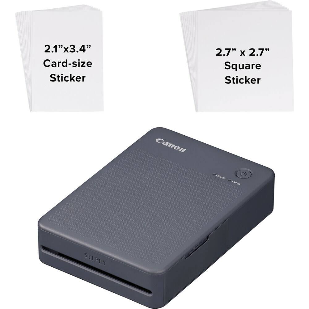 2.1" x 3.4" Card-size Sticker  
2.7" x 2.7" Square Sticker  
Canon  
SELPHY