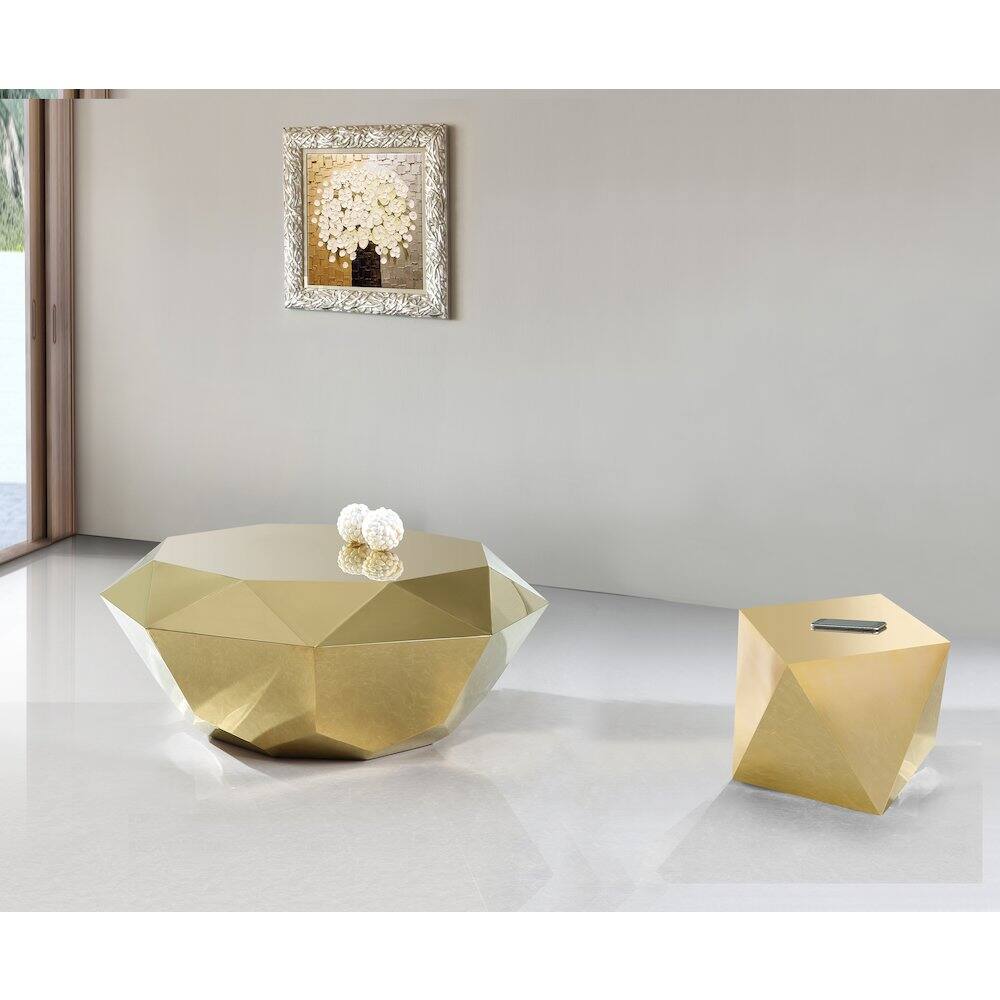 Alt View 2. Meridian Furniture - Gemma Gold Coffee Table - Gold.