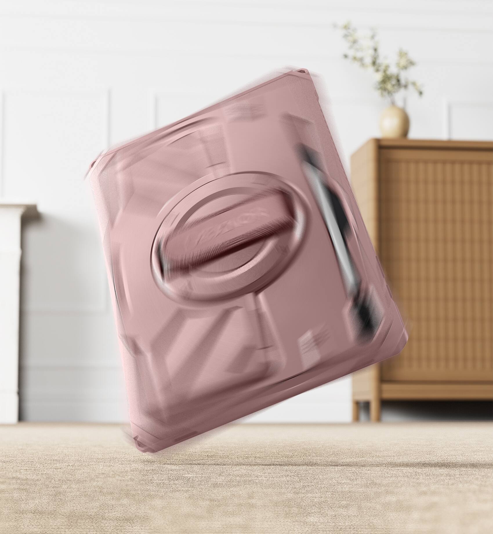 Angle. Dexnor - For Samsung Galaxy Tab S10 Ultra/S9 Ultra/S8 Ultra Rugged Protective Case with 360° Rotating Hand Strap,Screen Protector - Peony Pink.