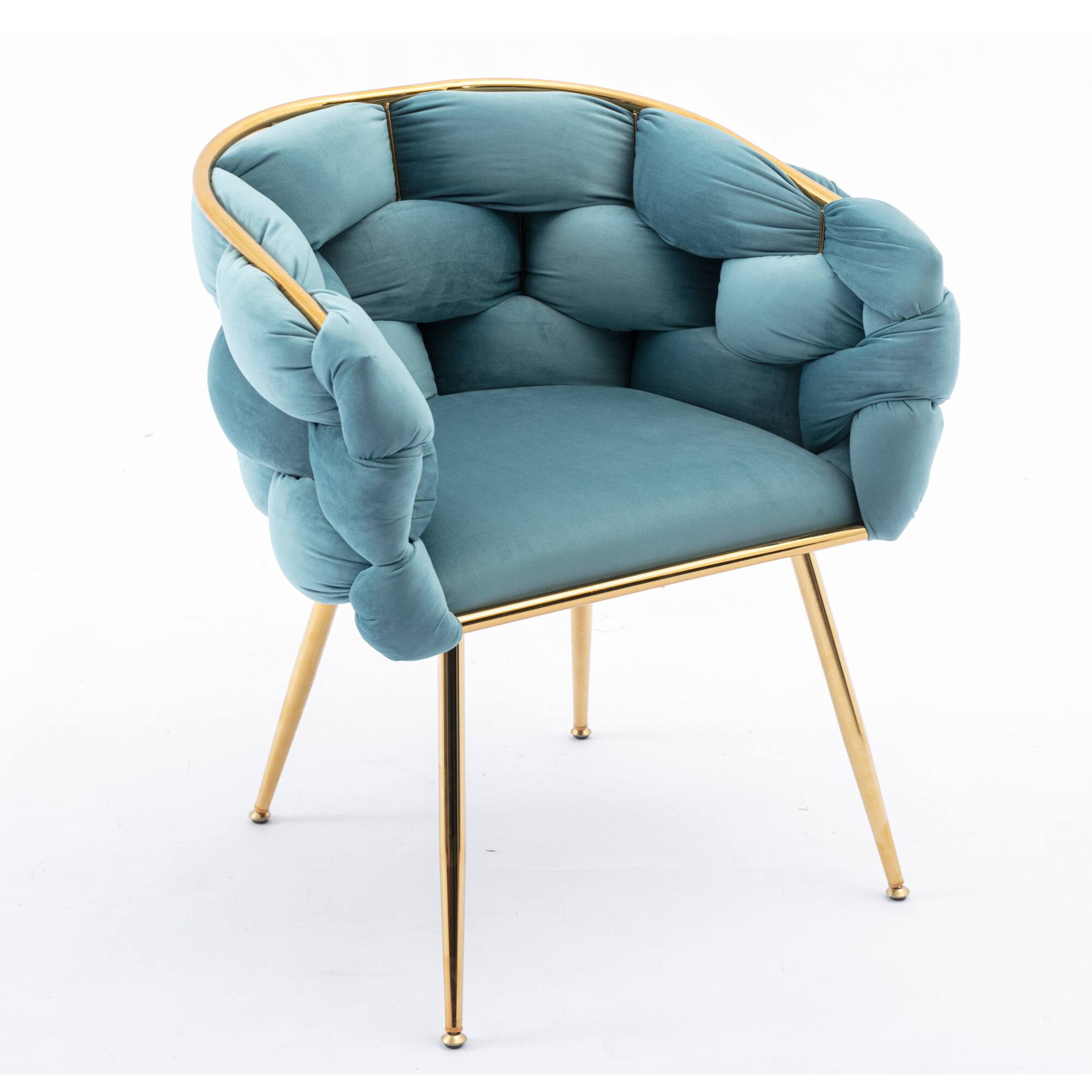 Alt View 1. GOODSILO - Modern Velvet Accent Chair for Bedroom Living Room Comfortable Single Seater Upholstered Lazy Sofa - Blue.