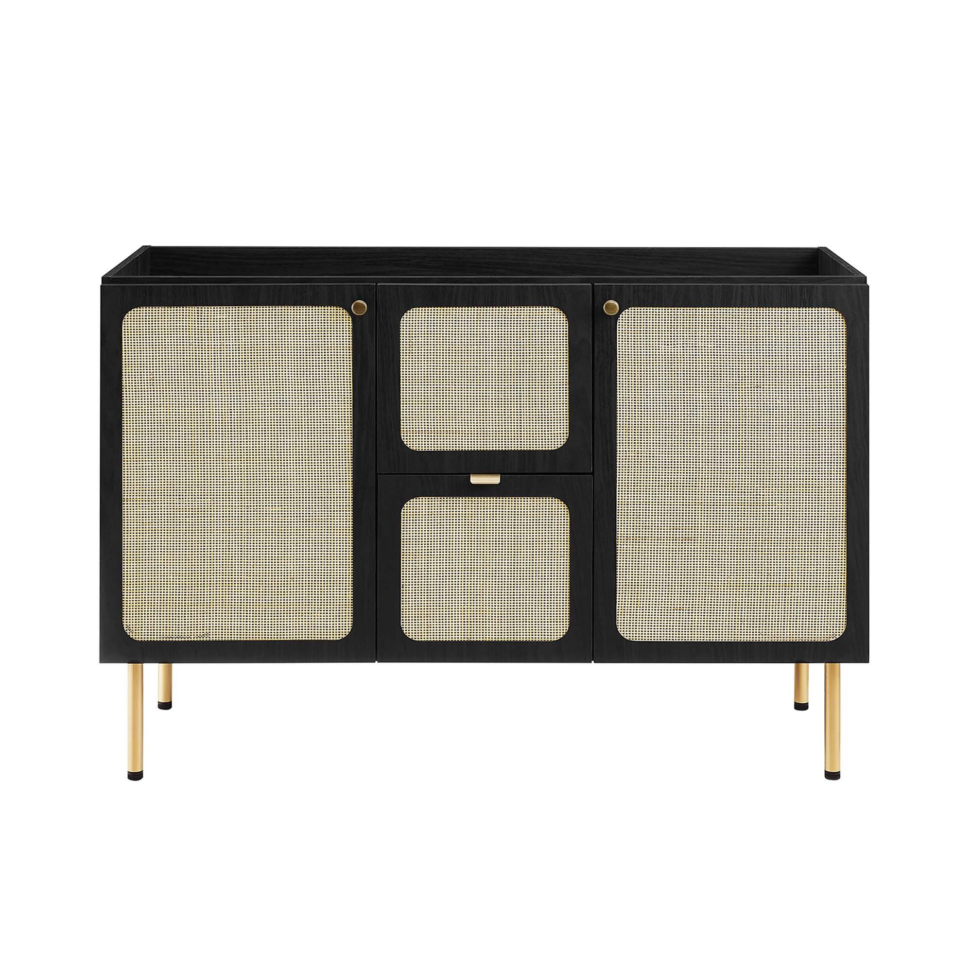 Alt View 7. Modway - Chaucer 48" Bathroom Vanity with White Basin Included by Modway - Black White.