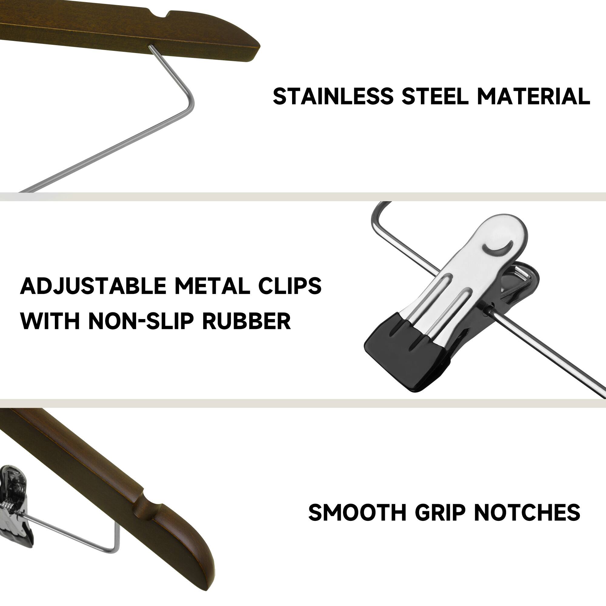 STAINLESS STEEL MATERIAL

ADJUSTABLE METAL CLIPS WITH NON-SLIP RUBBER

SMOOTH GRIP NOTCHES