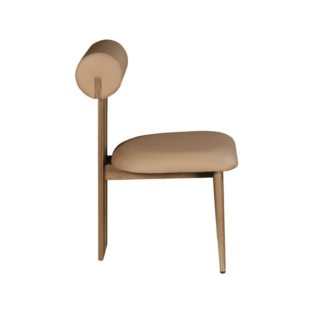 Alt View 3. Meridian Furniture - Dario Tan Vegan Leather Dining Chair, Set of 2 - Brown.