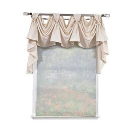 RLF Home - Soft Duck 3-S Victory 100% Cotton Tab Top Swag Window Curtain 54" x 25" - Natural