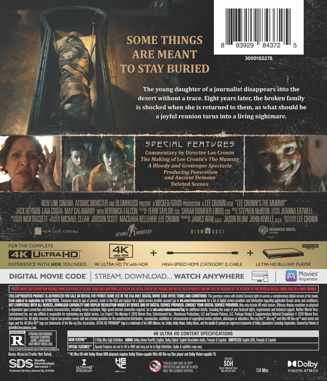 Alt View 1. Lee Cronin's The Mummy   - 4K Blu-Ray.