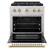 Angle. ZLINE - ZLINE Autograph 30" Paramount Dual Fuel Range with Gold Accents (SDRZ-WM-30-G) - White.