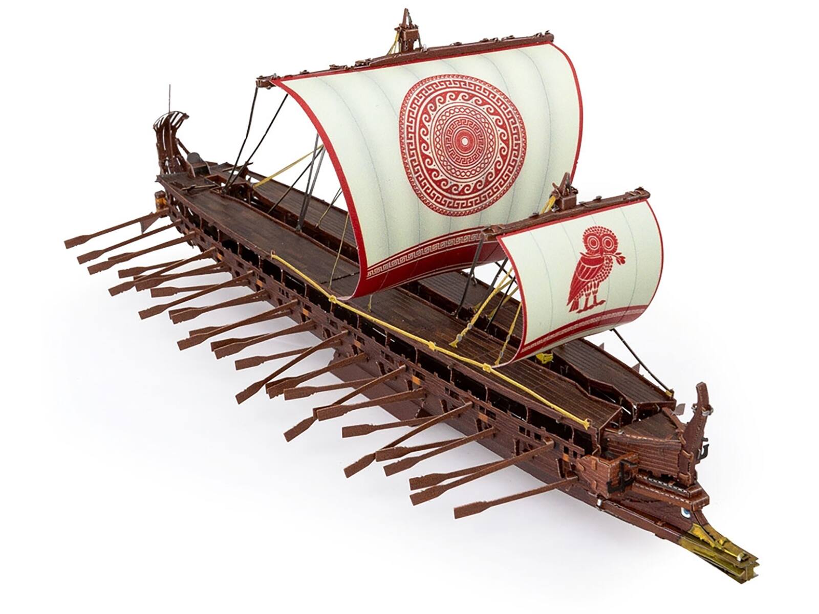 Back. Metal Earth - Model Kit Greek Trireme Warship (Expert Difficulty) Steel Model by Metal Earth - Brown.