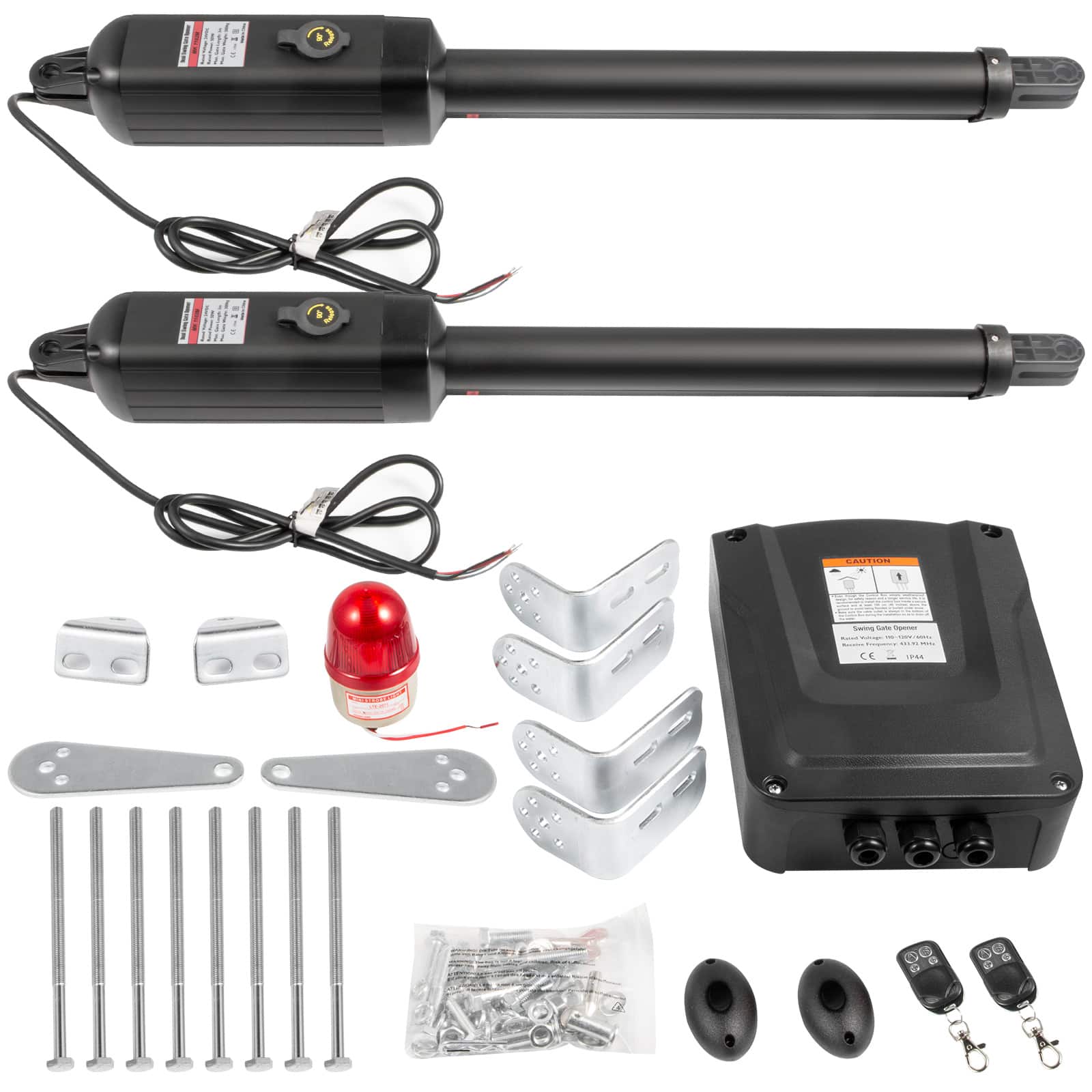 VEVOR - Dual Swing Gate Opener Heavy Duty Automatic Gate Opener Up to 660lbs & 18 ft Long Gate AC Powered 50 W Gate Openers - Black,White