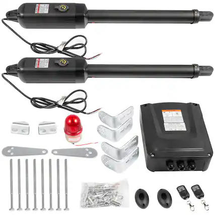 Front. VEVOR - Dual Swing Gate Opener Heavy Duty Automatic Gate Opener Up to 660lbs & 18 ft Long Gate AC Powered 50 W Gate Openers - Black,White.