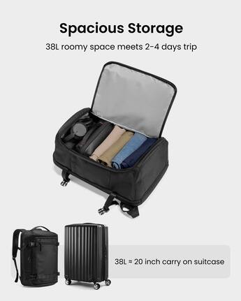 38l travel backpack Bellroy while zippered dividers and a dedicated shoe compartment keep items neatly in place while on the go SUIKIHUM 38L Travel Backpack 17"