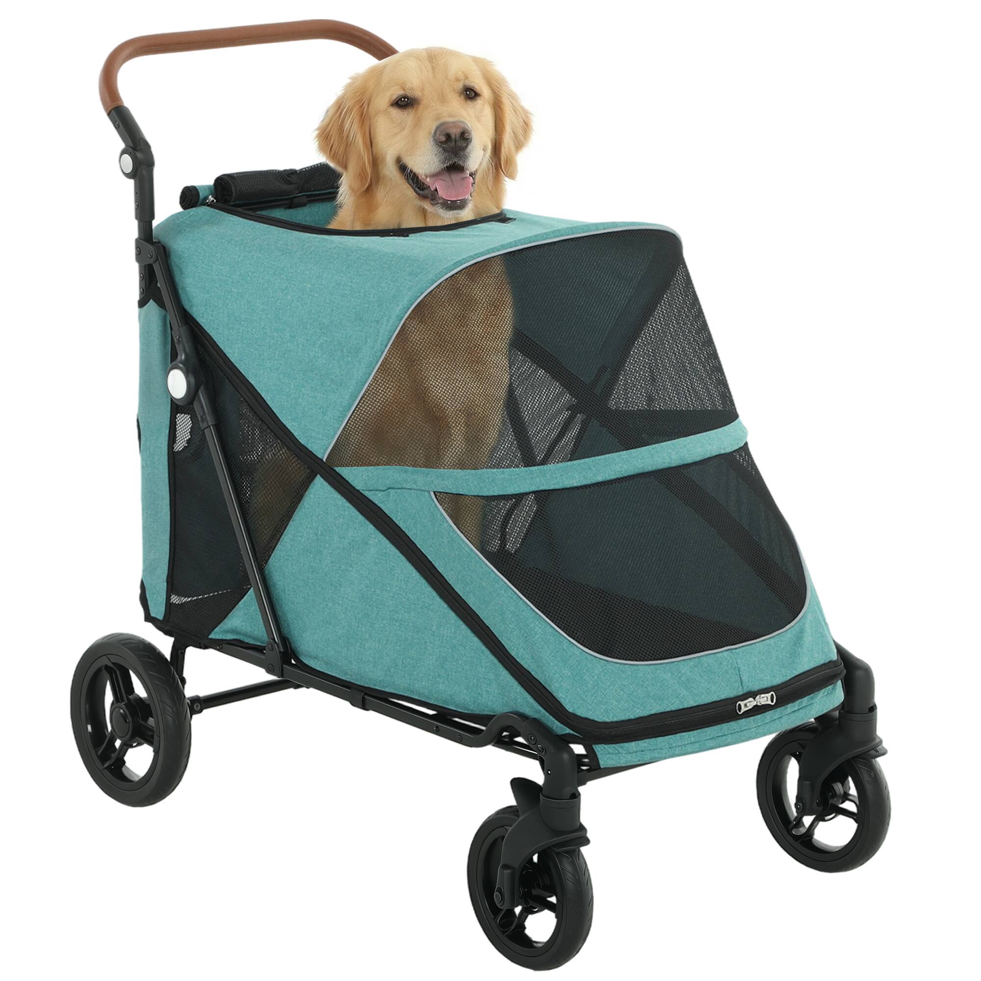 Pawhut - Stroller for Large Dogs Up to 66 LBS with All-Terrain Spring Suspension - Gray price history on PriceWatchPro