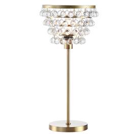 Jonathan Y - Buckingham 25" Crystal/Metal Table Lamp, /Clear - Brass Gold